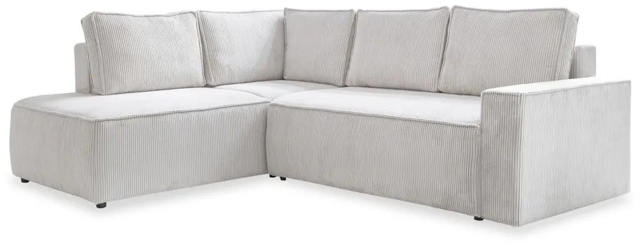 Biela menčestrová rozkladacia rohová pohovka (ľavý roh) Brave Dave – Miuform