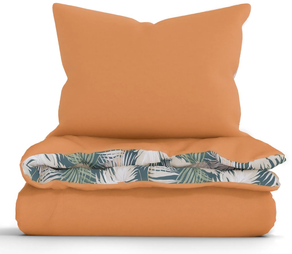 Francúzske bavlnené obliečky Renforcé – Taisa zelená/terakota