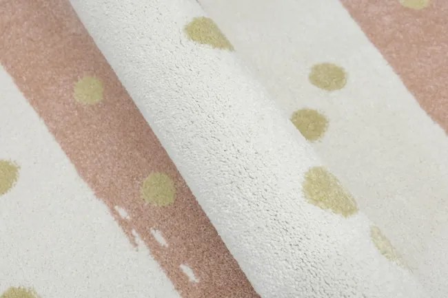 Koberec LIMA M044A krémový / ružový / zlatý polkruh