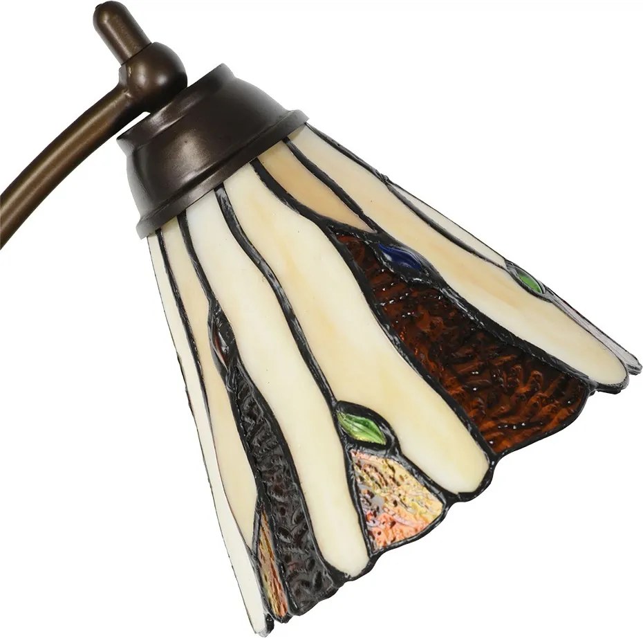 Béžovo-hnedá stolná lampa Tiffany Titto - Ø 27*51 cm E14/max 1*40W