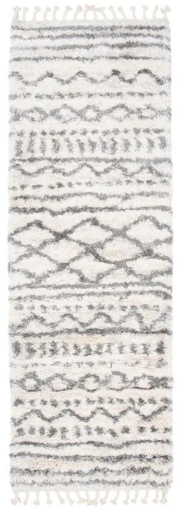 Kusový koberec shaggy Aron krémovo sivý atyp 2 70x250cm