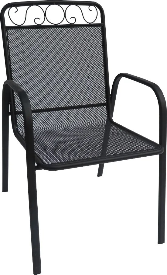 Záhradná kovová stolička BABU, čierna
