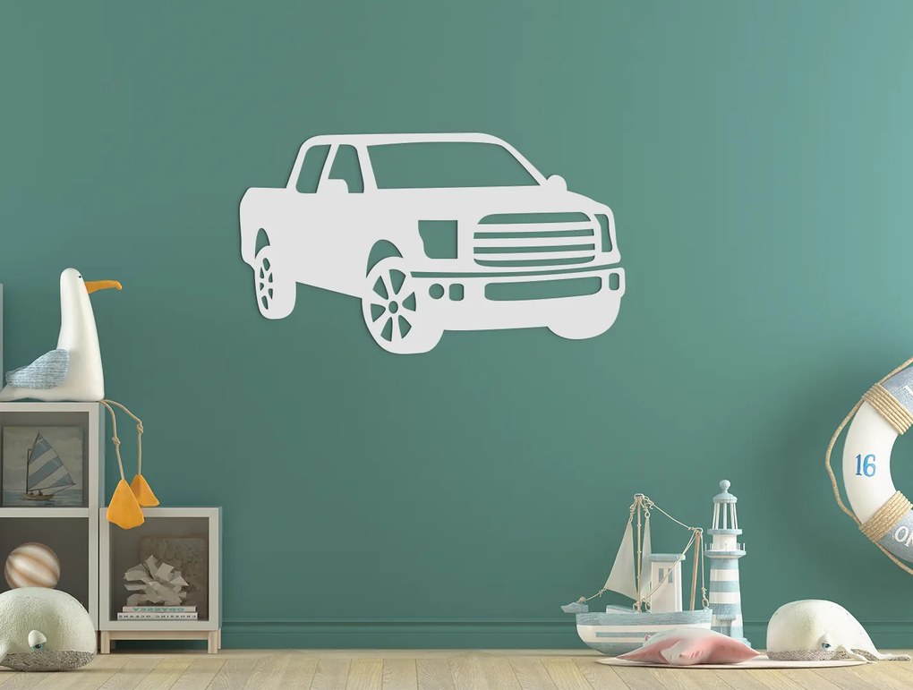 drevko Drevená nálepka do detskej izby Pick-up Rozmer obrazu: 25,5 x 44,5 cm, Farba dekorácie: Čierna