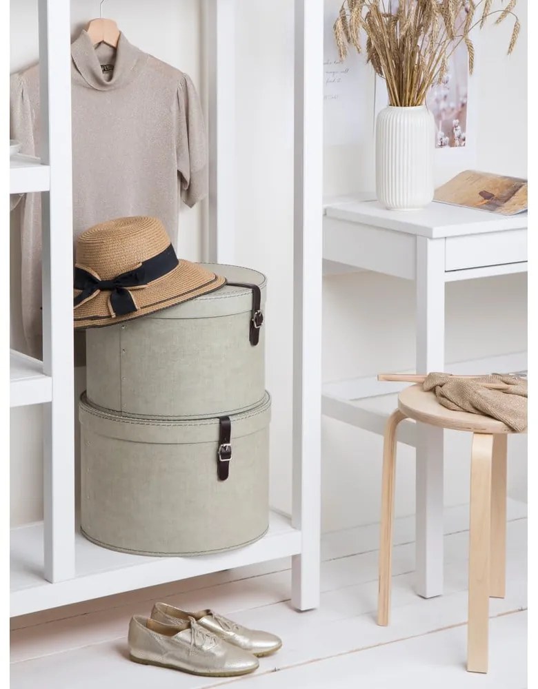 Béžové kartónové úložné boxy v súprave 2 ks s vekom ø 37,5x25 cm Rut Canvas Paper Laminate – Bigso