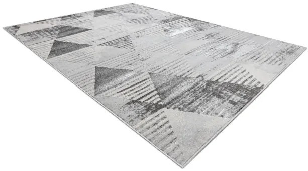 Koberec LIRA E1627 Trojuholníky geometrický, štrukturálny, glamour - sivý
