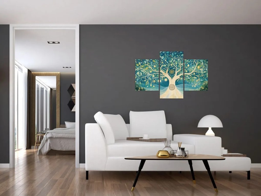 Obraz – Magický strom so špirálami (90x60 cm)