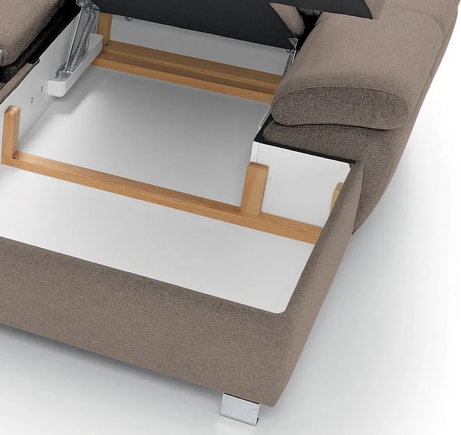 Sedacia súprava Madeira 3B, svetlo hnedá látka, tvar ľavé U