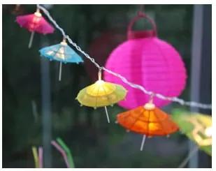 Svetelná dekoratívna LED reťaz vhodná do exteriéru Best Season Umbrella, 10 svetielok