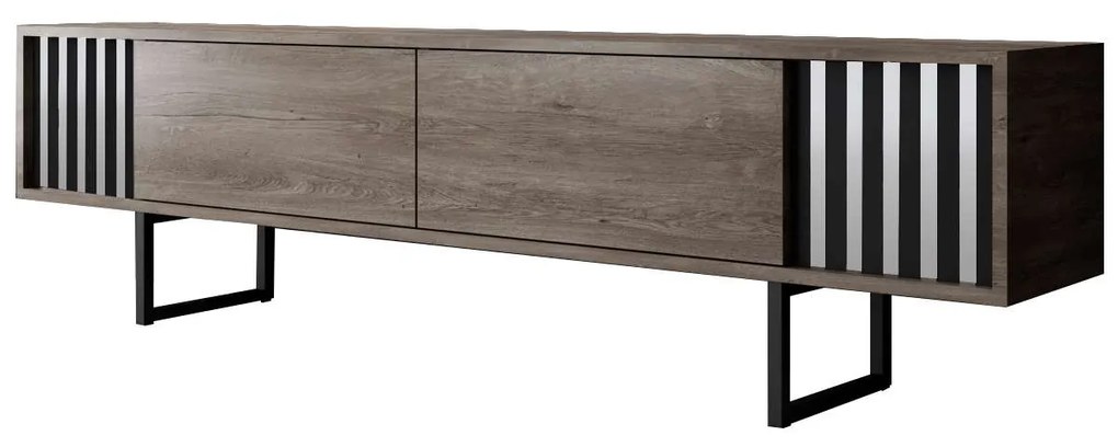 TV stolík/skrinka Chromonise (orech + čierna). Akcia -20%. Vlastná spoľahlivá doprava až k Vám domov. 1121621