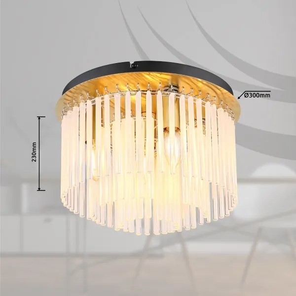 Globo 15698DM - Stropné svietidlo GORLEY 5xE27/60W/230V pr. 32 cm zlatá