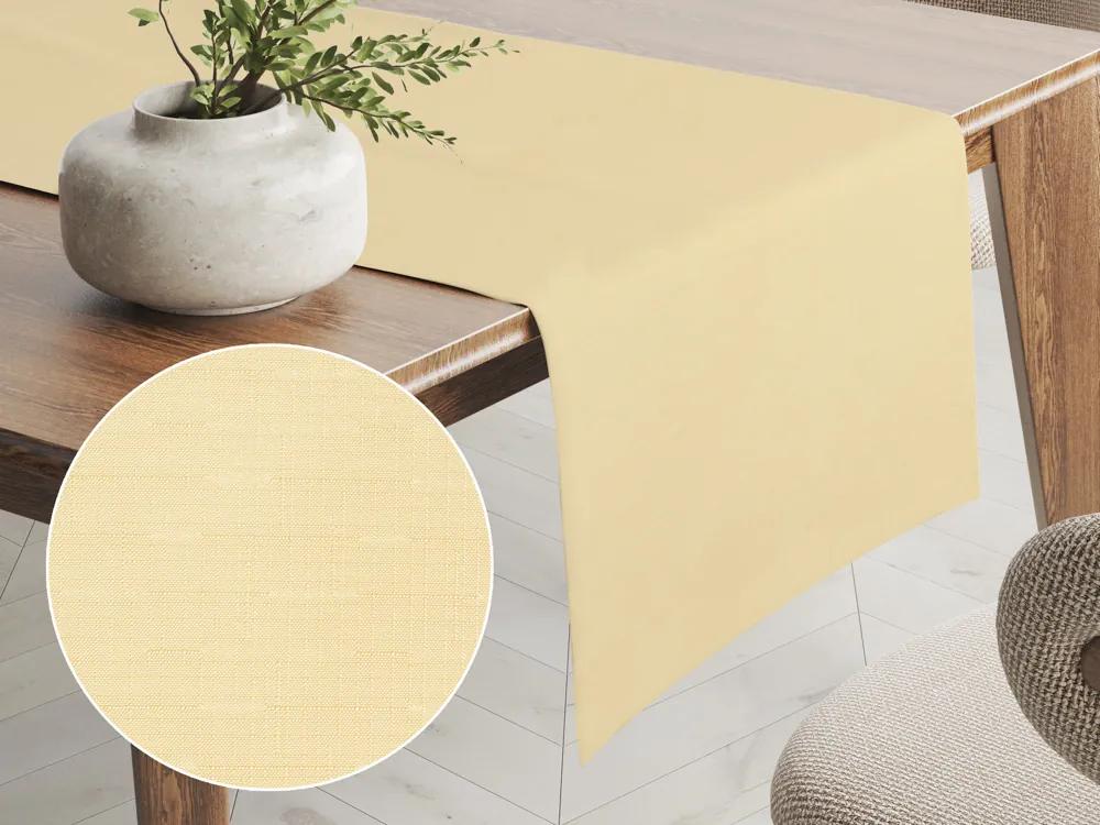 Biante Teflónový behúň na stôl TF-018 Svetlo žltý 20x120 cm