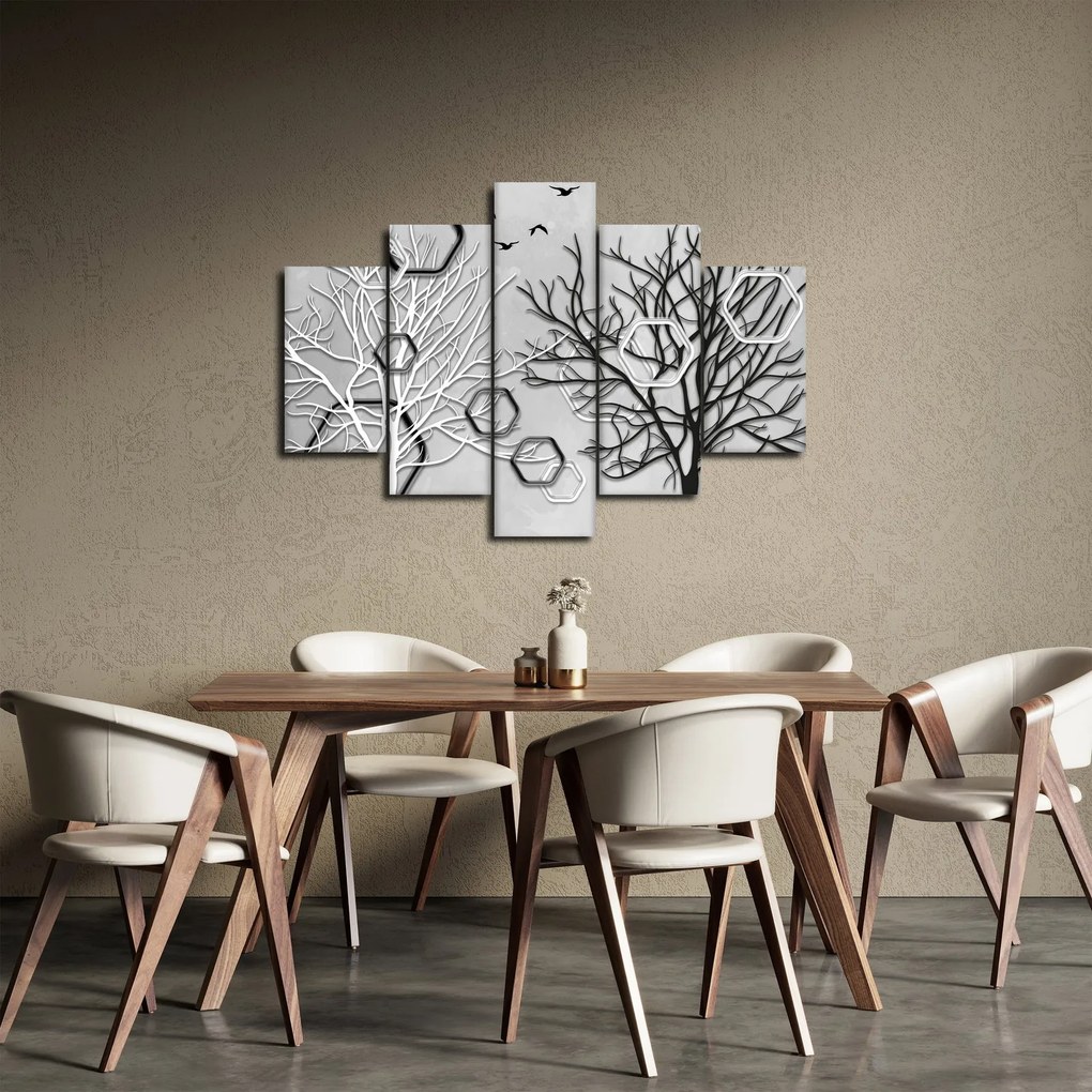 Abstraktný obraz so stromami (150x105 cm)