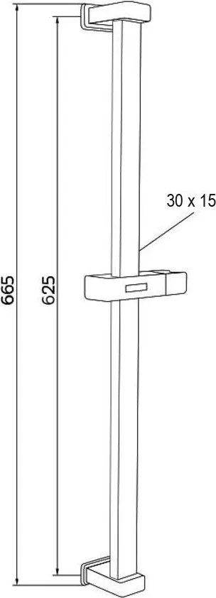 Mereo Mereo, Posuvný držiak sprchy 66,5 cm hranatý, MER-CB910Q