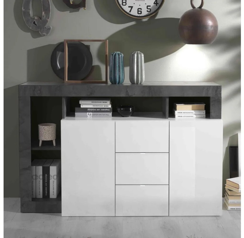 Komoda LENOR biela/antracit