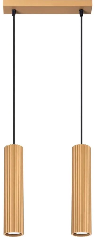 Sollux SL.1555 - Luster na lanku KARBON 2xGU10/10W/230V zlatá