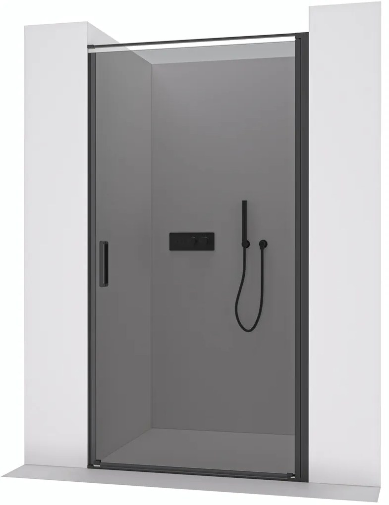 CERANO - Sprchové krídlové dvere Porte L/P - 8 mm - čierna matná, grafitové sklo - 90x195 cm, CER-CER-8050BD7249