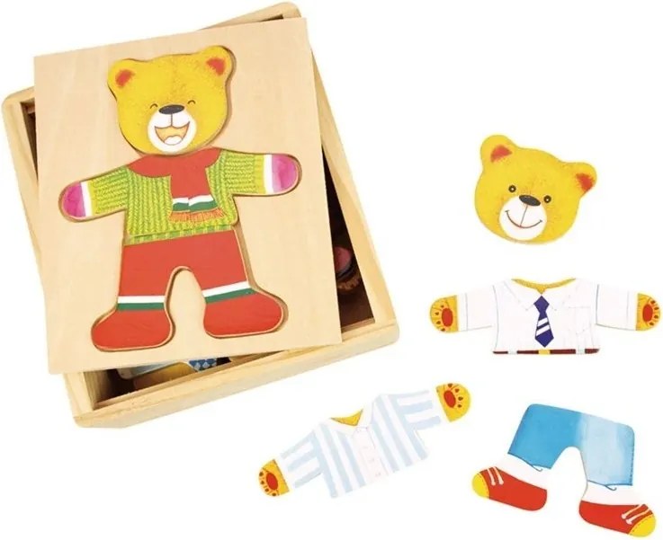 Bigjigs Drevené vkladacie puzzle Medveď