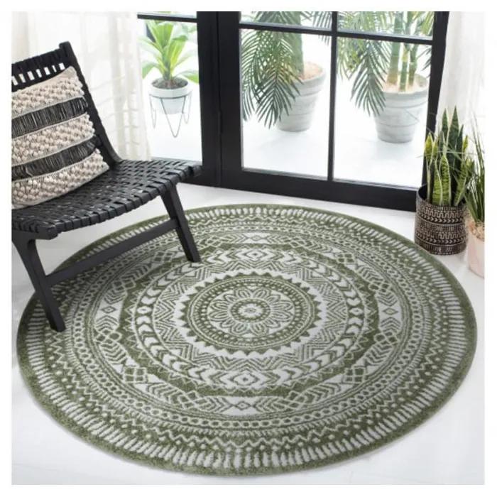 Kusový koberec Matto zelený kruh 120cm