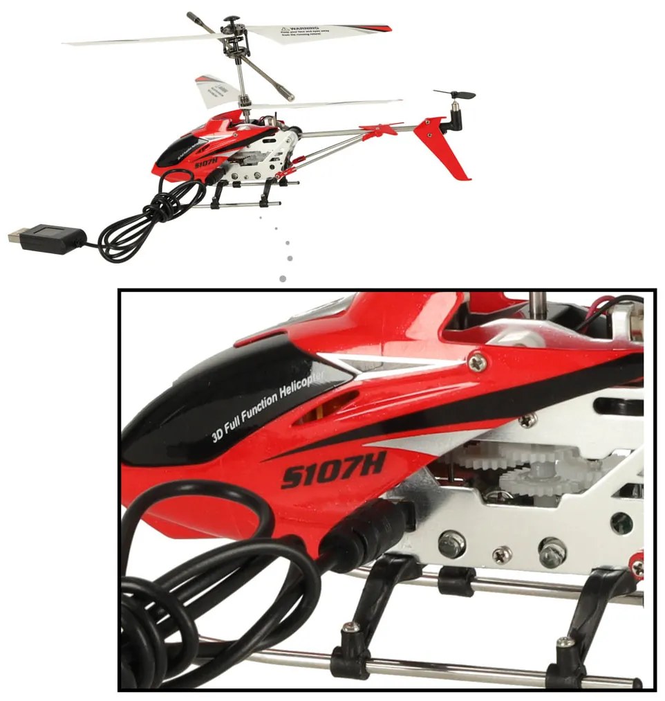 KIK Syma S107H RC vrtuľník 2,4 GHz, červený