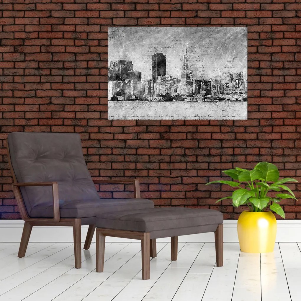 Obraz - Coffee art city (90x60 cm)