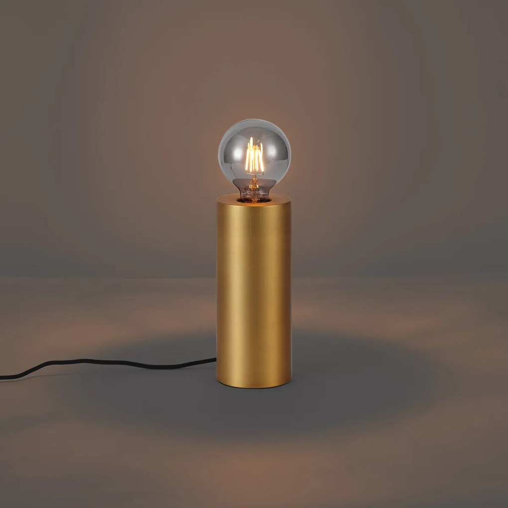 Moderná stolná lampa mosadzná 24 cm - Cylinder
