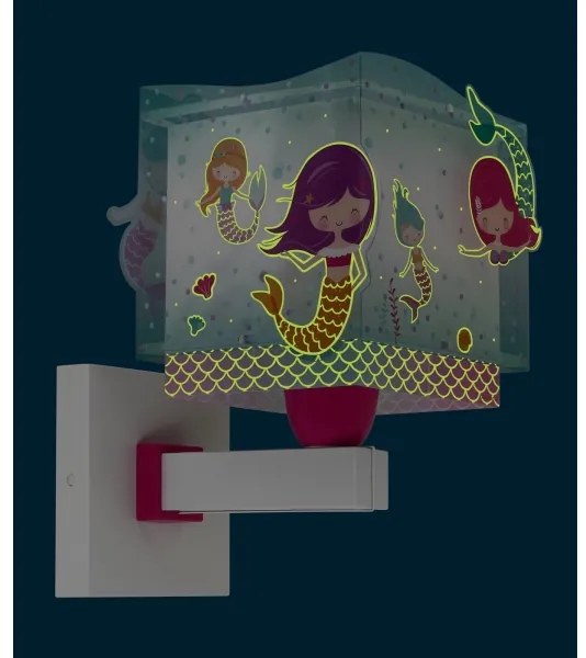 Dalber 63449 - Detské nástenné svietidlo MERMAIDS 1xE27/60W/230V