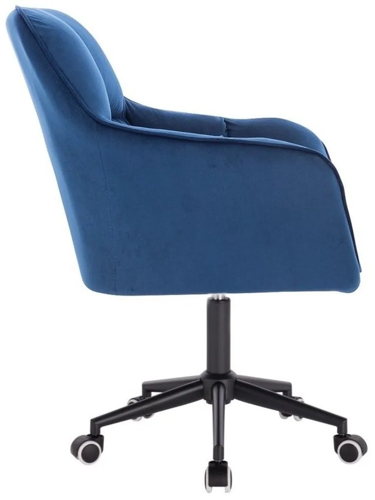 LuxuryForm DESIGN Kreslo AMALFI VELUR na čiernej podstave s kolieskami - modré