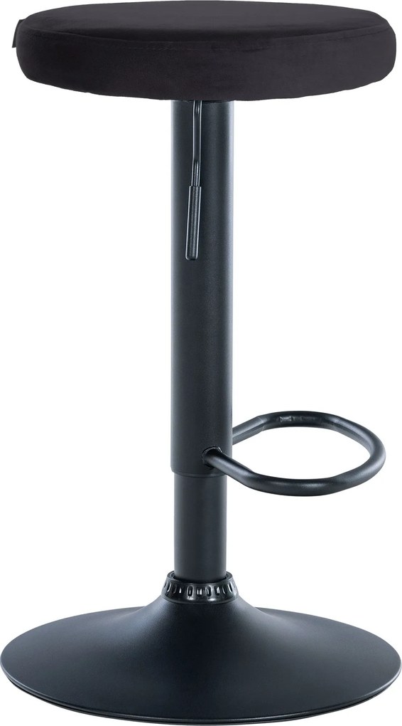 Barová stolička Ponte - zamat, čierny rám - Čierna