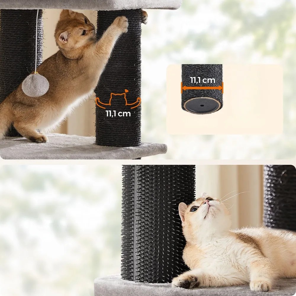 Mačací strom ONYX, 50x50x160cm, šedá/čierna Feandrea