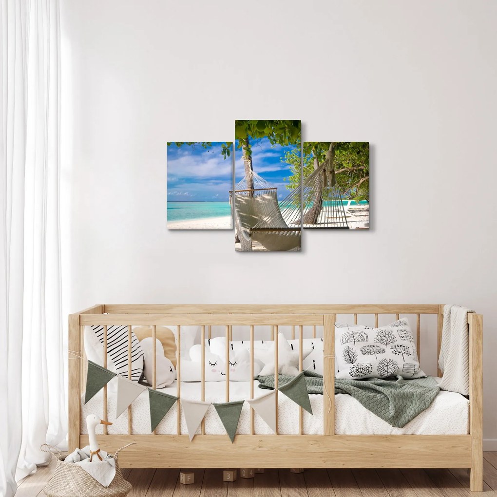 Obraz - Hojdacia sieť na pláži (90x60 cm)