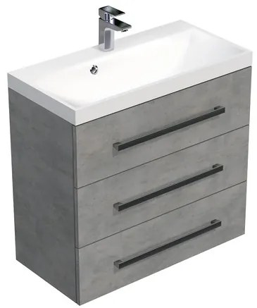 Kúpeľňová skrinka s umývadlom SAT Cube Way 80x76,5x40 cm betón CUBE2803BE, 1 ks
