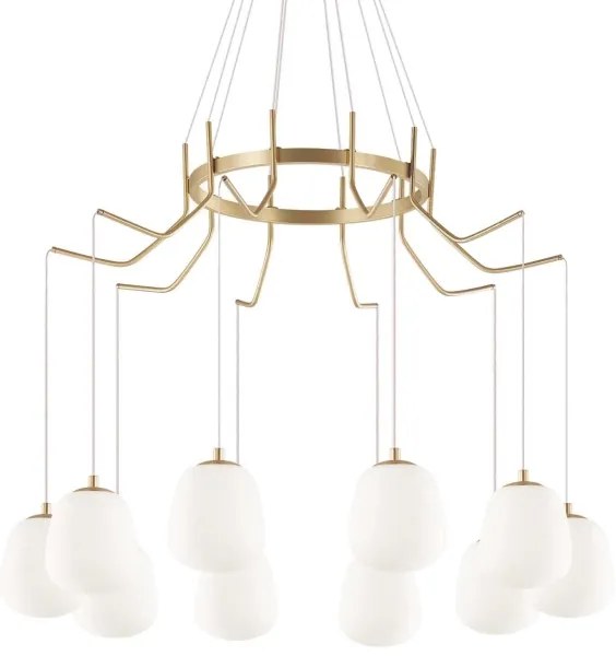 Ideal Lux - LED Luster na lanku KAROUSEL 10xG9/3W/230V pr. 82,5 cm mosadz