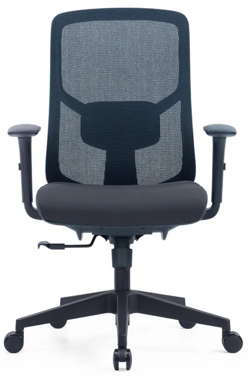 Kancelárska ergonomická stolička PYLON — látka, čierna / viac farieb Modrá Bez podhlavníka