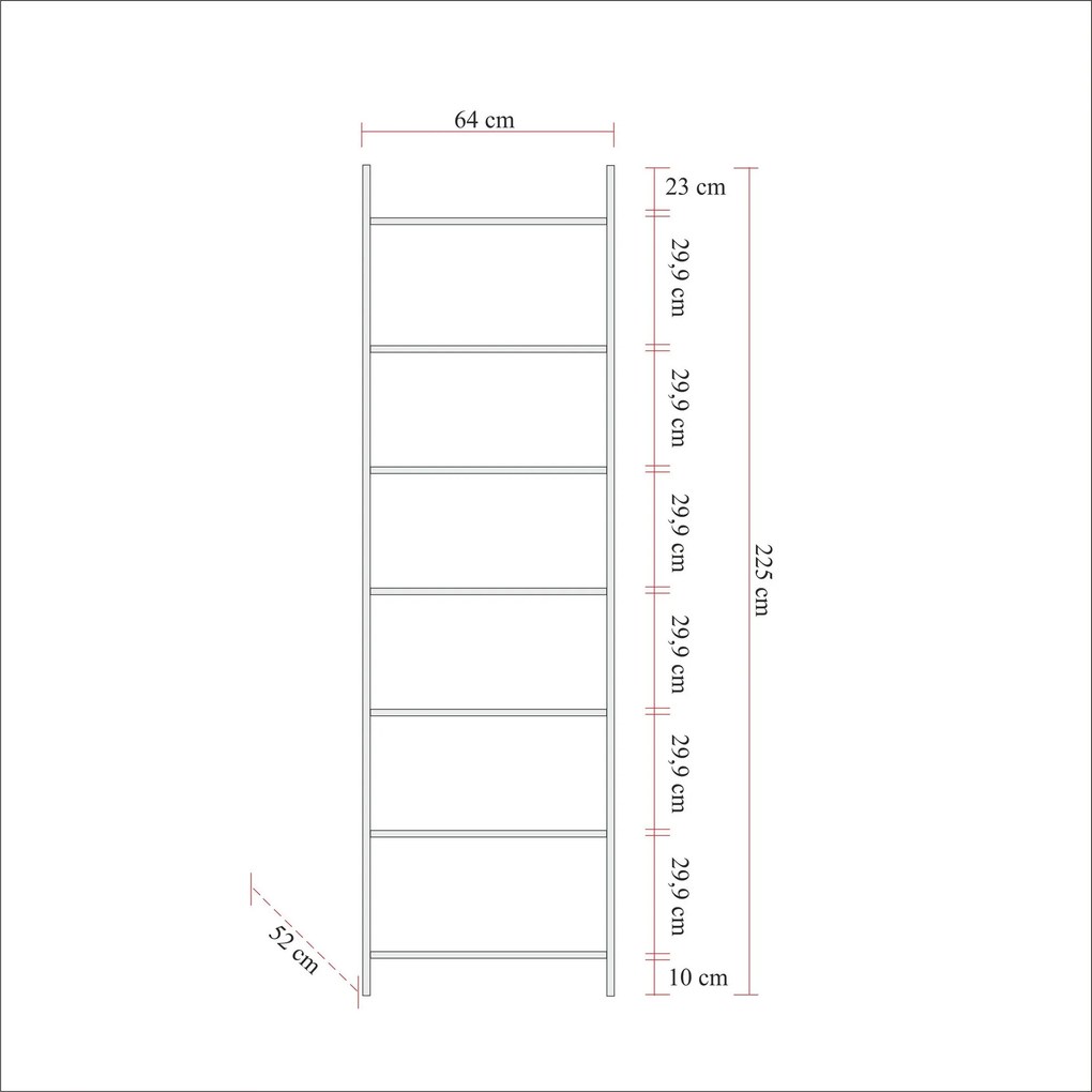 Regál Dynamic 64 cm borovice Atlantic/černý