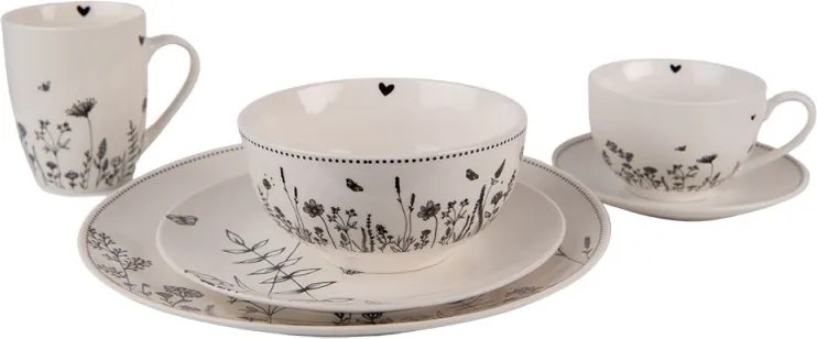 Porcelánová miska s kvetinami Flora And Fauna - Ø 14*7cm/ 500ml