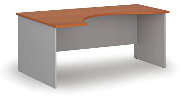 Ergonomický kancelársky pracovný stôl PRIMO GRAY, 1800 x 1200 mm, ľavý, sivá/čerešňa