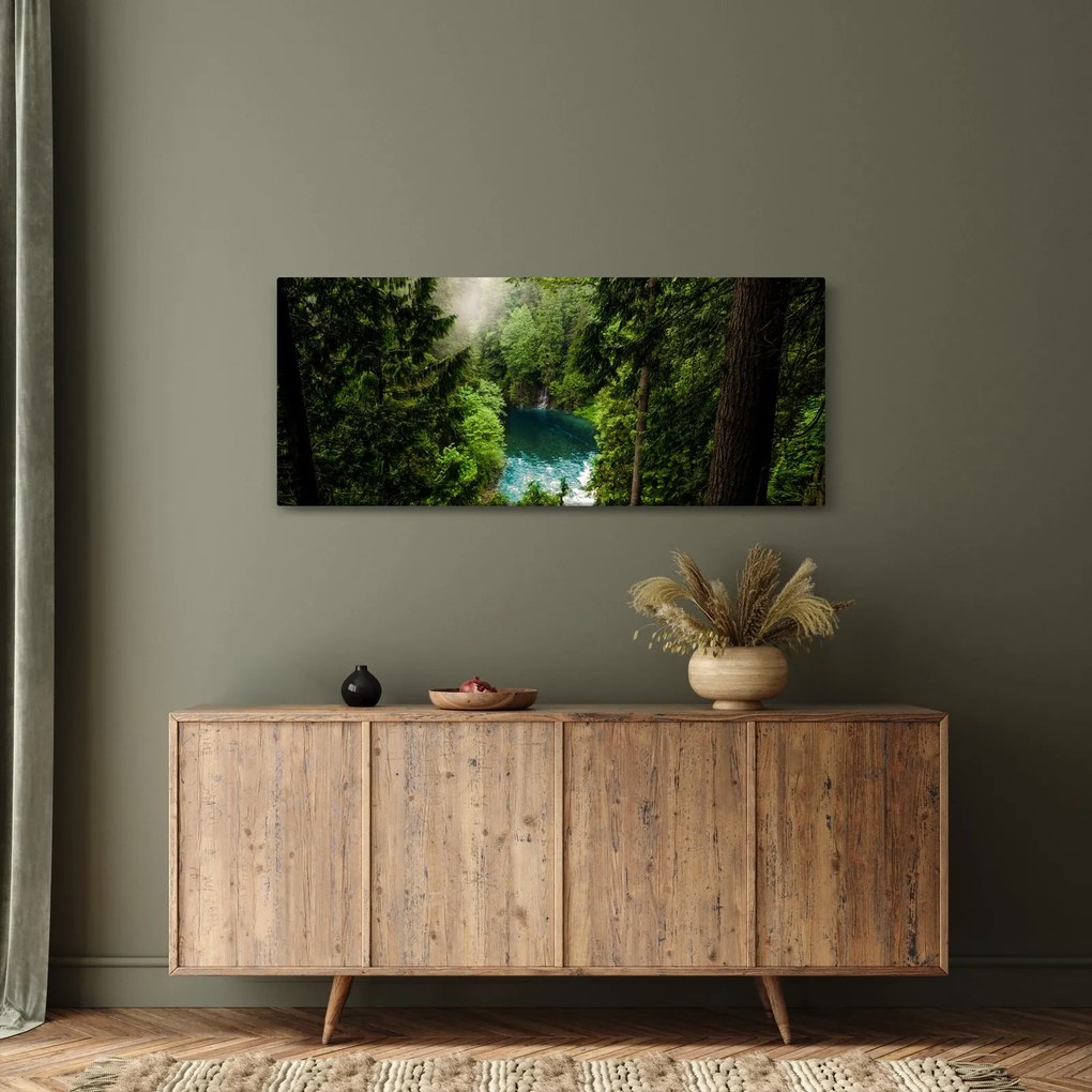 Obraz - Priezor medzi stromami (120x50 cm)