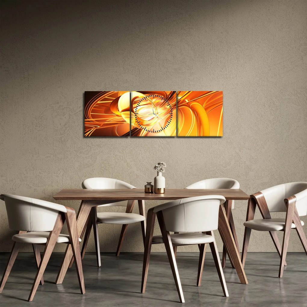 Obraz abstrakcie (s hodinami) (90x30 cm)