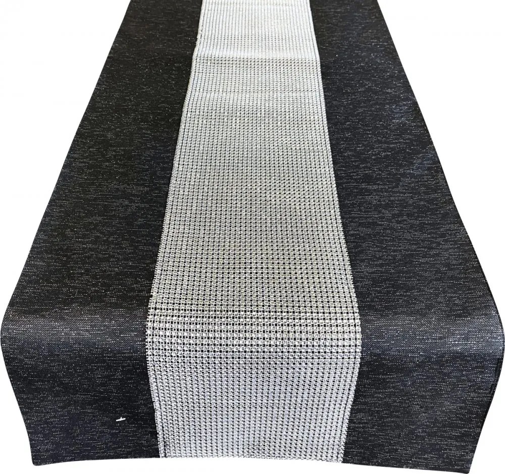Elegantný čierny obrus zdobený zirkónmi Šírka: 40 cm | Dĺžka: 85 cm