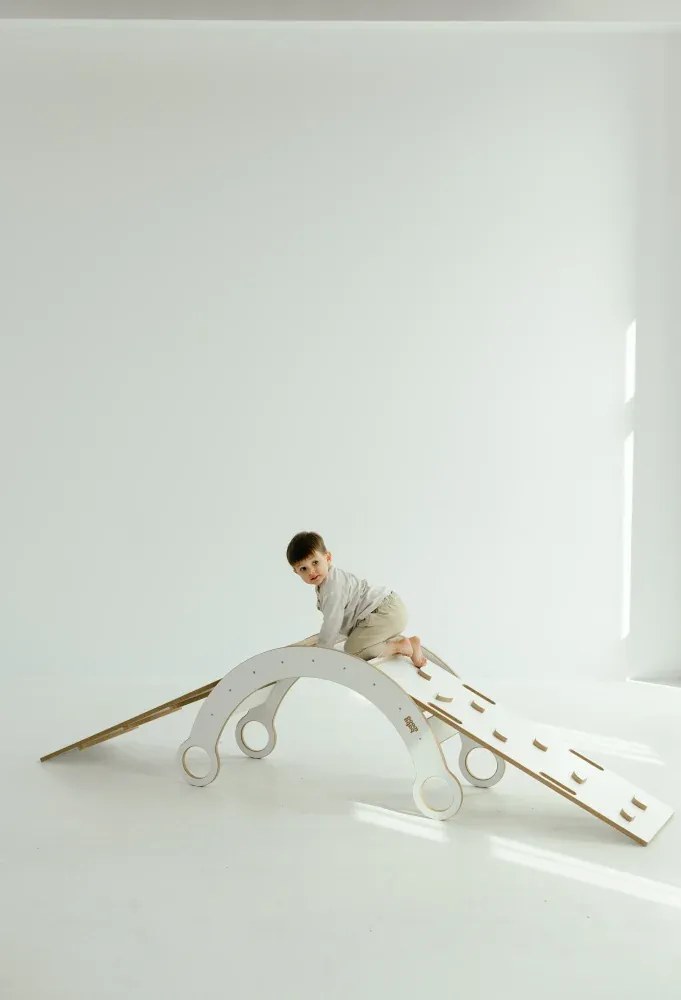 Lezecká súprava 3v1 veľká – hojdačka, šmykľavka a lezecká stena Prírodná