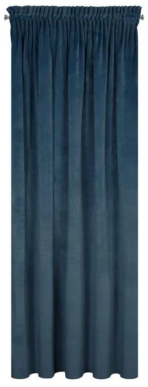 Modrý záves RIA so zamatovou štruktúrou 140X270 cm