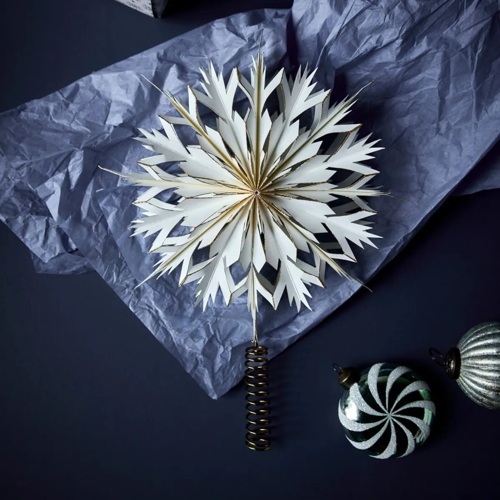 House Doctor Vianočná ozdoba / špica na stromček Alsta White and Golden