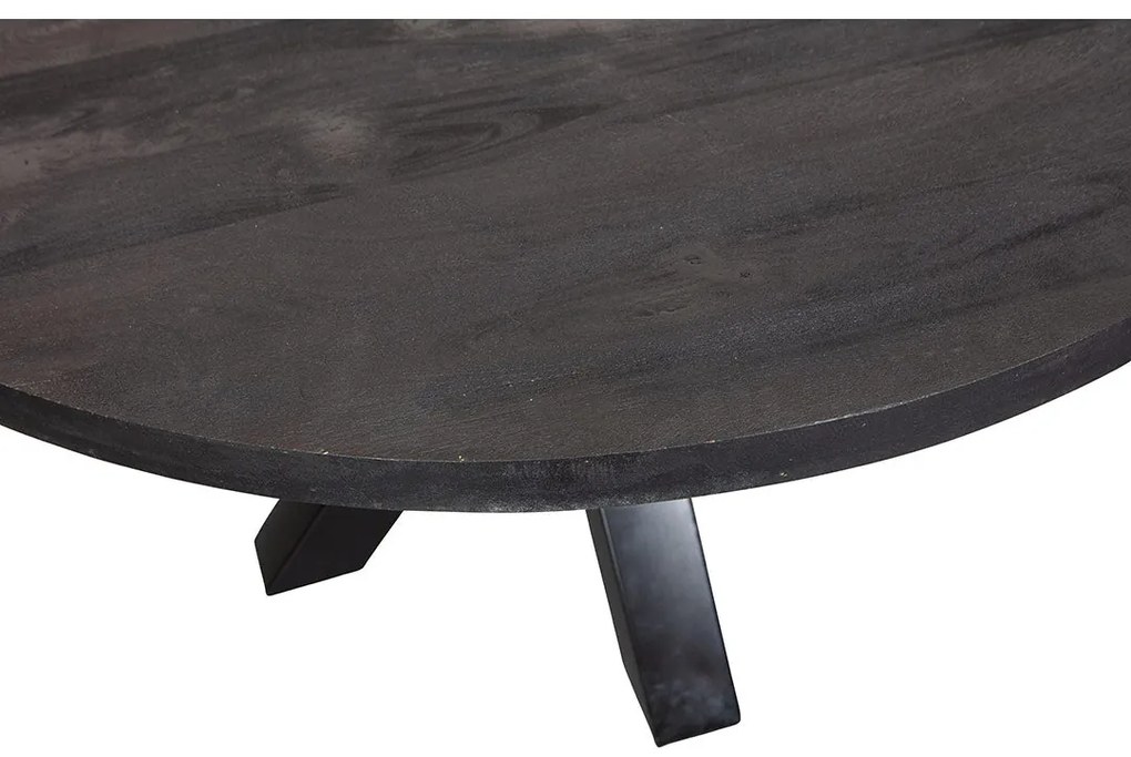 Jedálenský stôl z mangového dreva Madison Black Ø 110 okrúhly Mahom