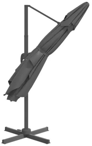 vidaXL LED konzolový dáždnik antracitový 400x300 cm-