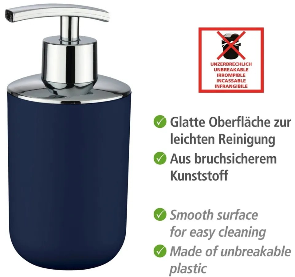 Tmavomodrý dávkovač na mydlo Wenko Brasil