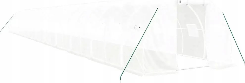 vidaXL Skleník s oceľovým rámom, biely, 66 m², 22x3x2 m