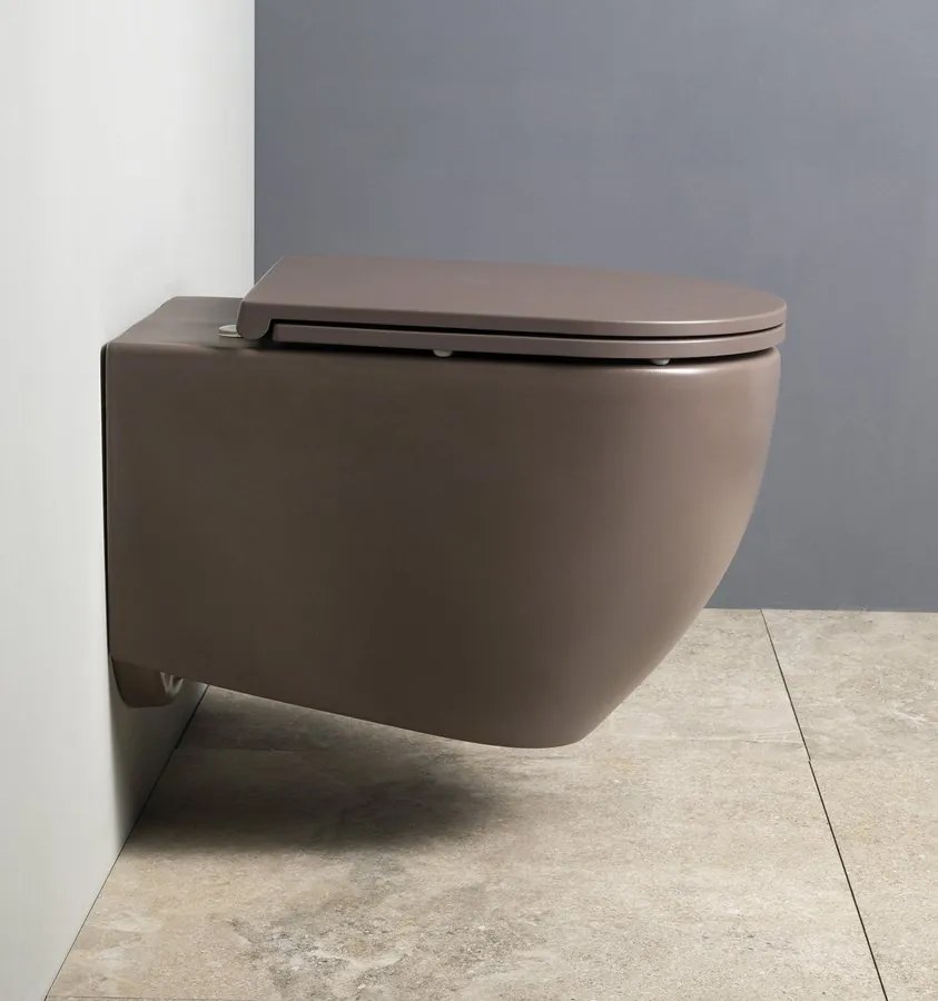 Isvea Isvea, INFINITY závesná WC misa, Rimless, 36,5x53cm, taupe, 10NF02005-2H