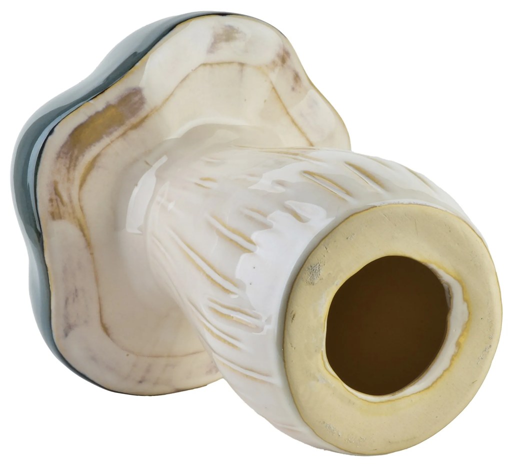 Keramická figurka houby MAVE 16x22 cm zelená