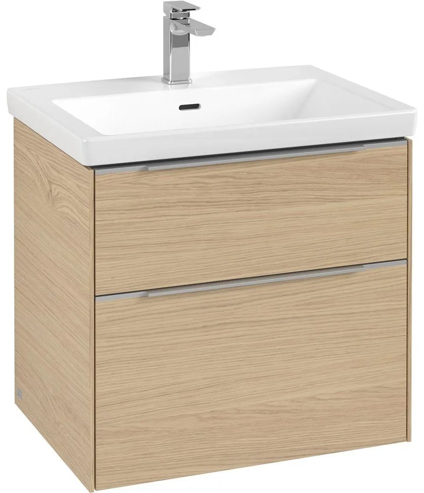 VILLEROY &amp; BOCH Subway 3.0 závesná skrinka pod umývadlo, 2 zásuvky, 622 x 478 x 429 mm, Nordic Oak, C57600VJ