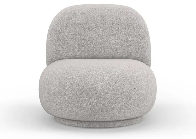 Svetlosivé kreslo z textílie buklé Chuck – Micadoni Home